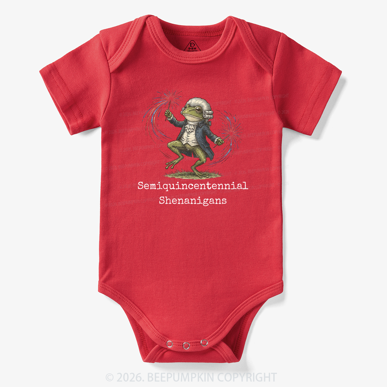 American 250th Anniversary Funny Frog Retro Bodysuit