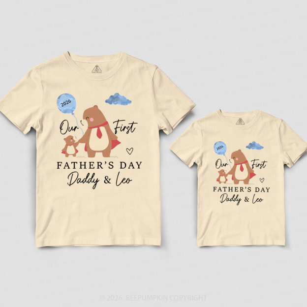 Personalized First Father's Day Bear Dad&Me Matching Shirts