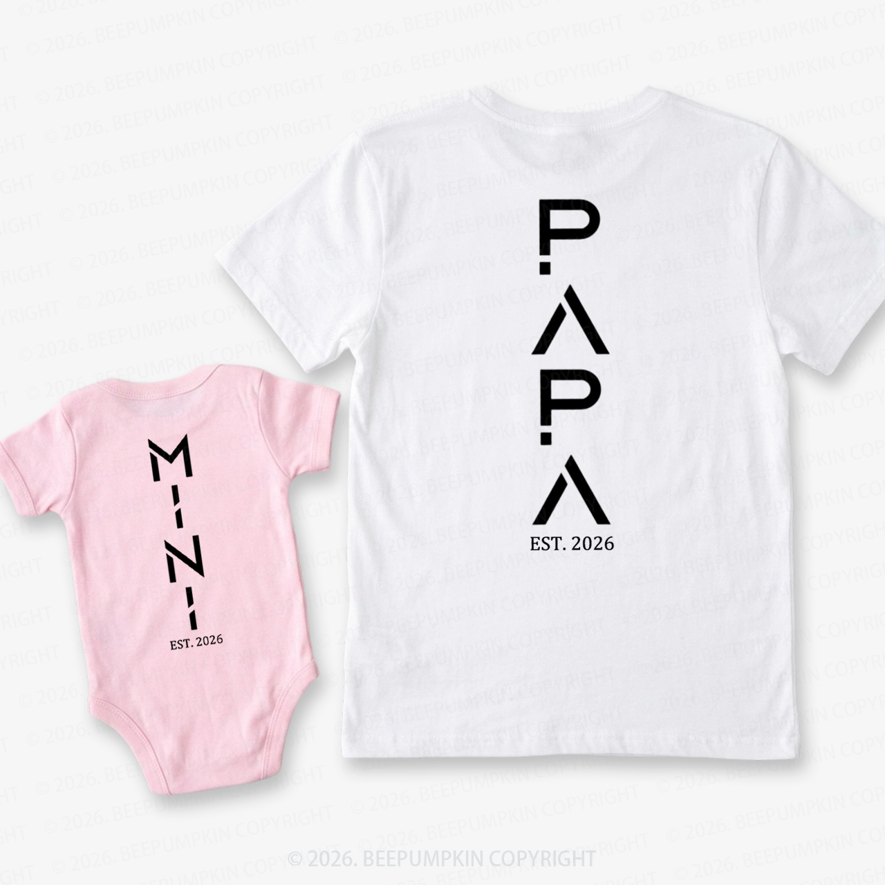 Personalized Papa Mini Dad&Me Matching Shirts
