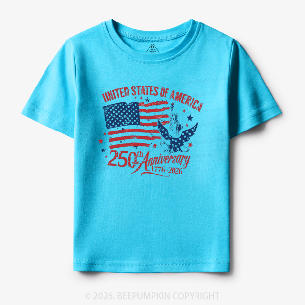 America 250th Anniversary Patriotic Eagle Toddler&Kid's Tees