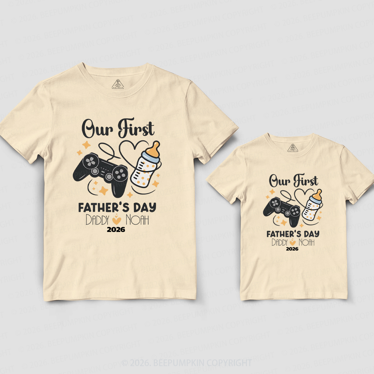 Personalized Gamer First Father's Day Dad&Me Matching Shirts