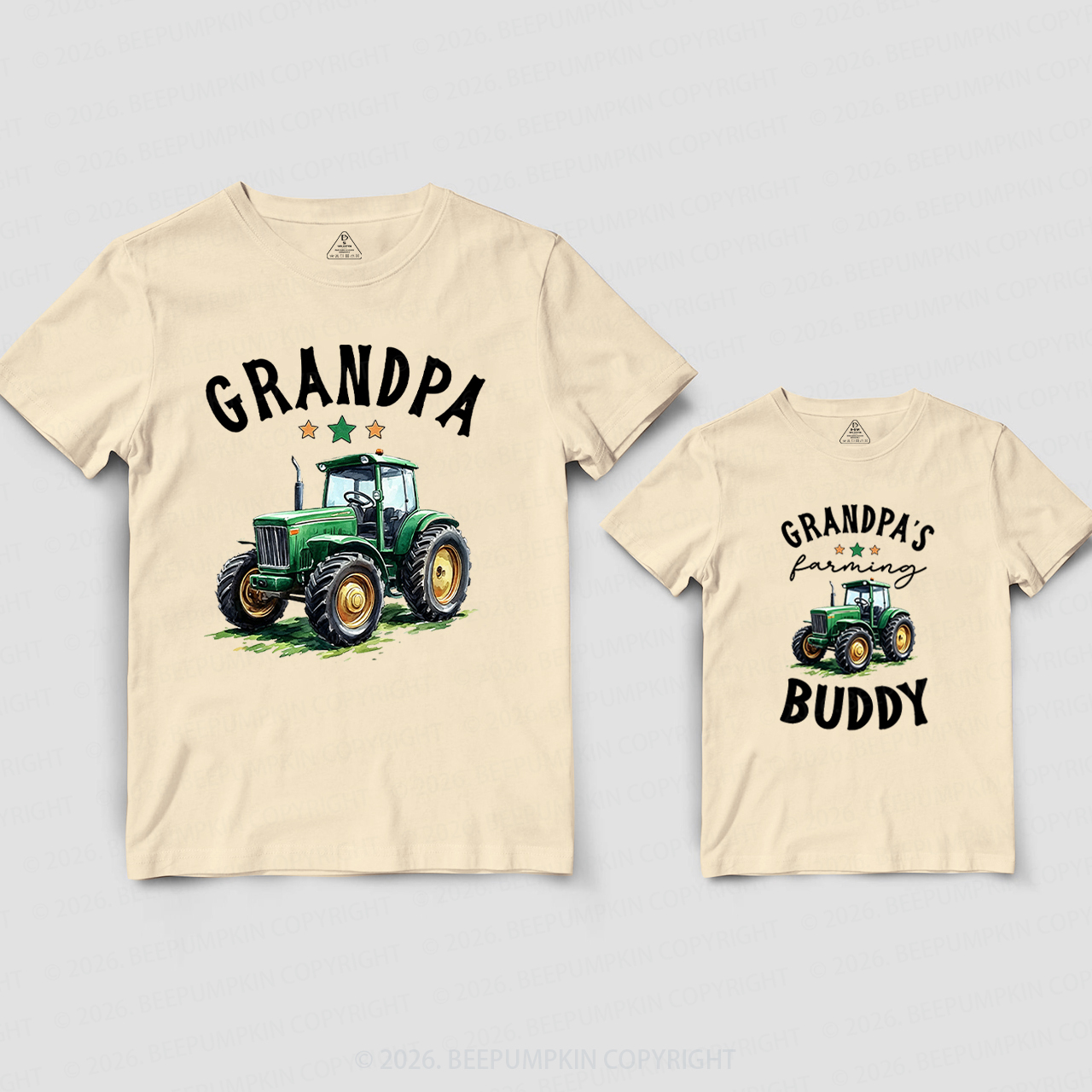 Grandpa and Grandpa's Farming Buddy Grandpa&Me Matching Shirts