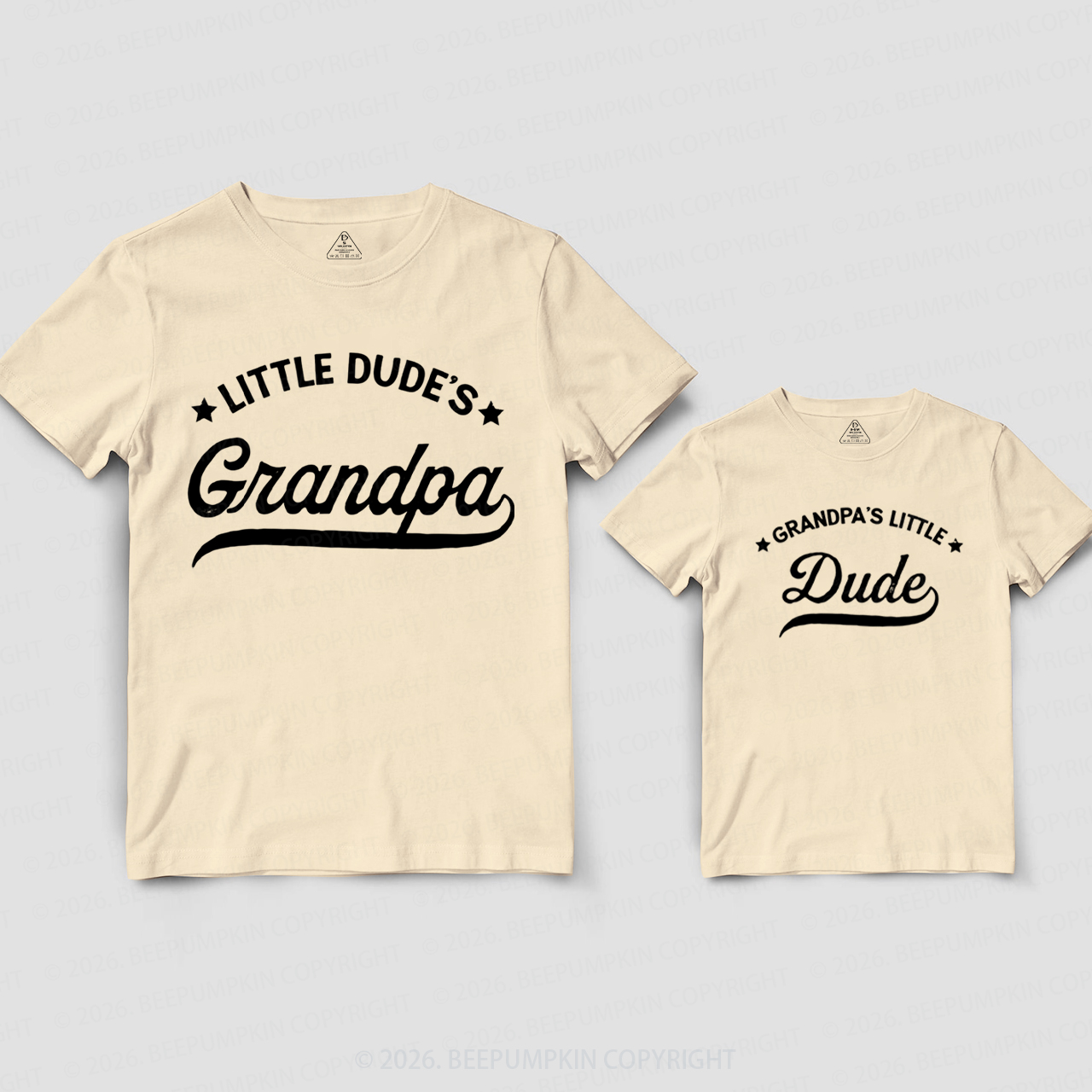Grandpa and Little Dude Grandpa&Me Matching Shirts