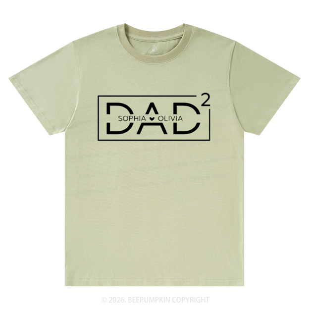 Personalized Dad Squared With Kids Names T-Shirts