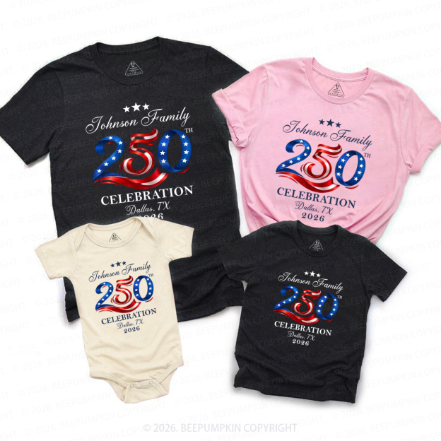Personalized America 250 4th July Family Matching Shirts