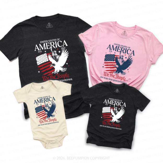 America 250 Patriotic Eagle USA Family Matching Shirts