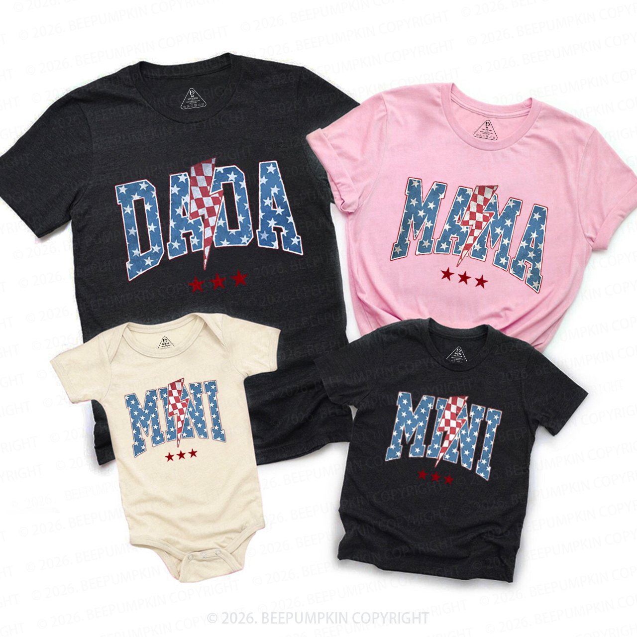 Mama Dada Mini 4th of July Family Matching Shirts