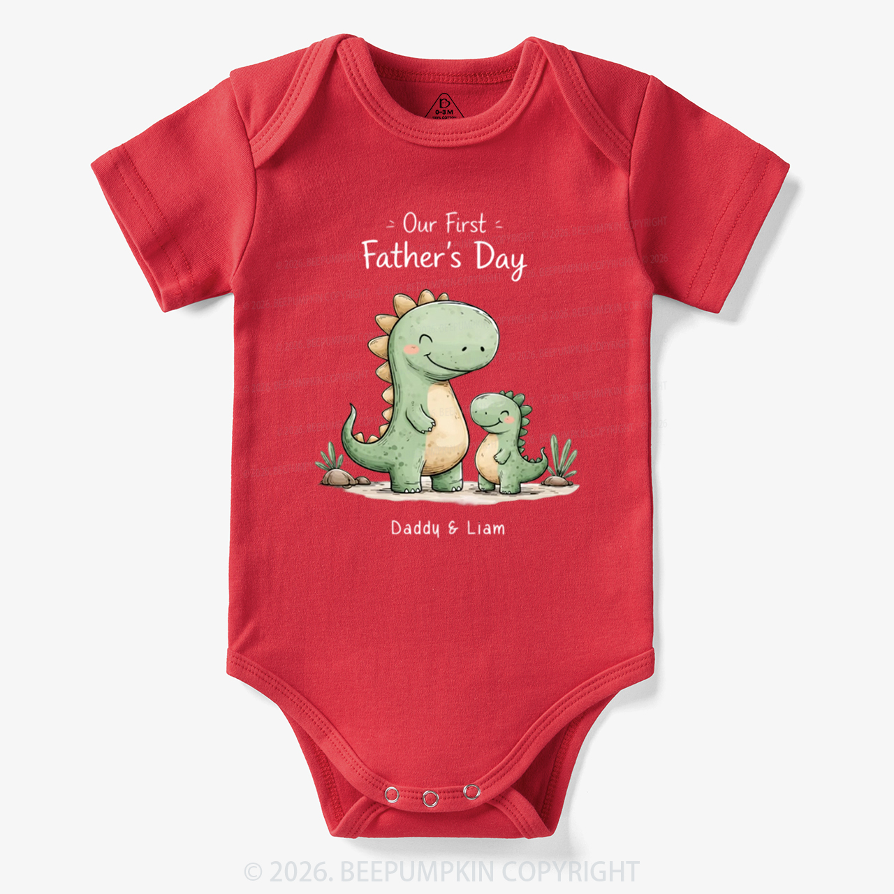 Personalized First Father's Day Dinosaur Bodysuit