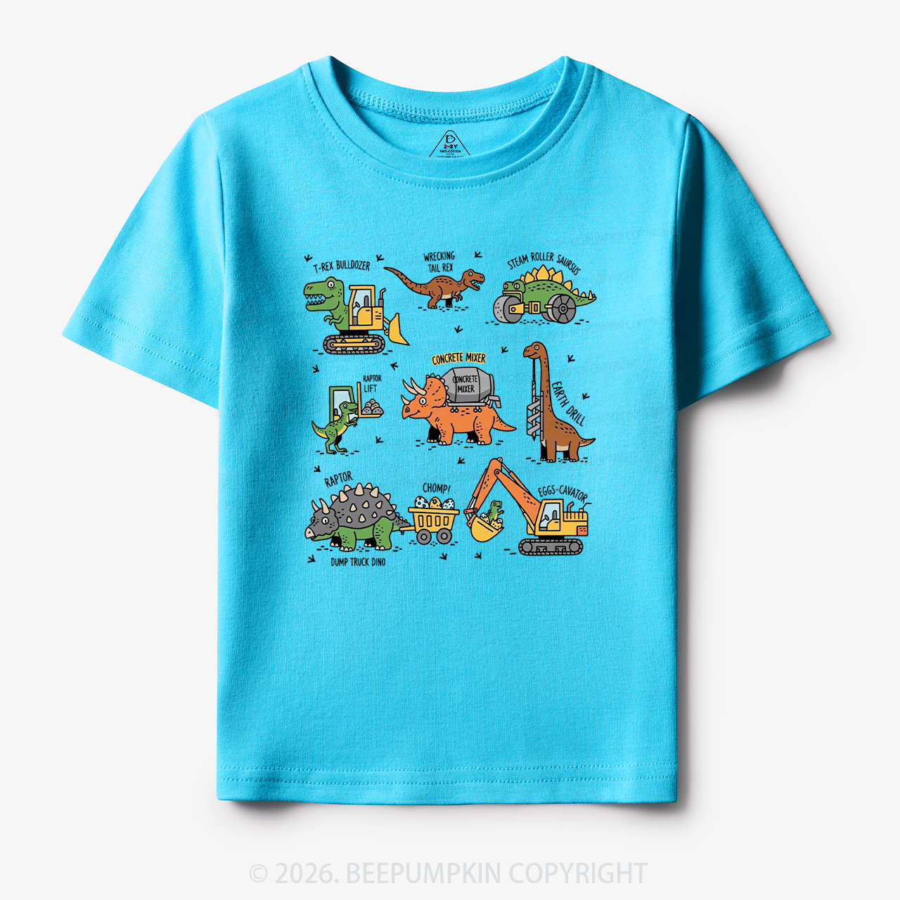 Dinosaur Construction Truck Toddler&Kid's Tees