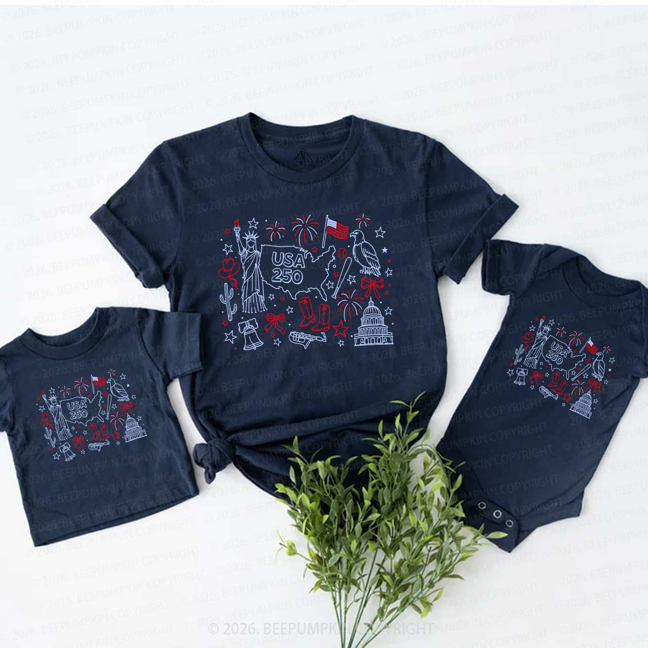 Retro Celebrate 250th Anniversary Mom&Me Matching T-Shirts