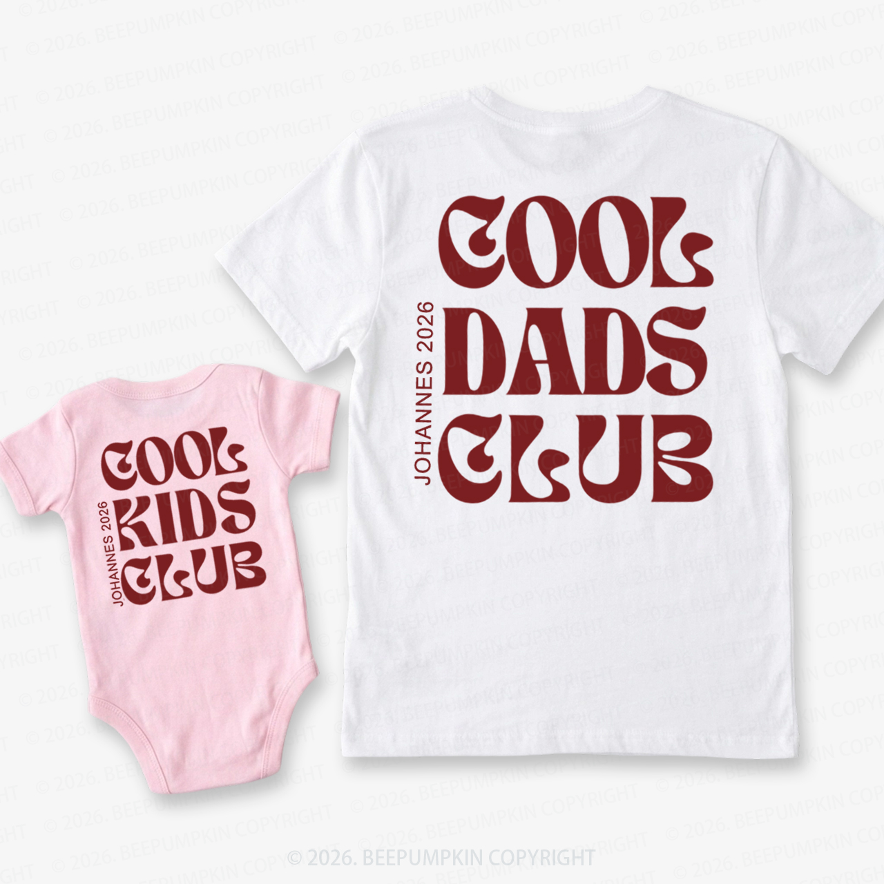 Personalized Cool Dads and Kids Club Dad&Me Matching Shirts-Back Design