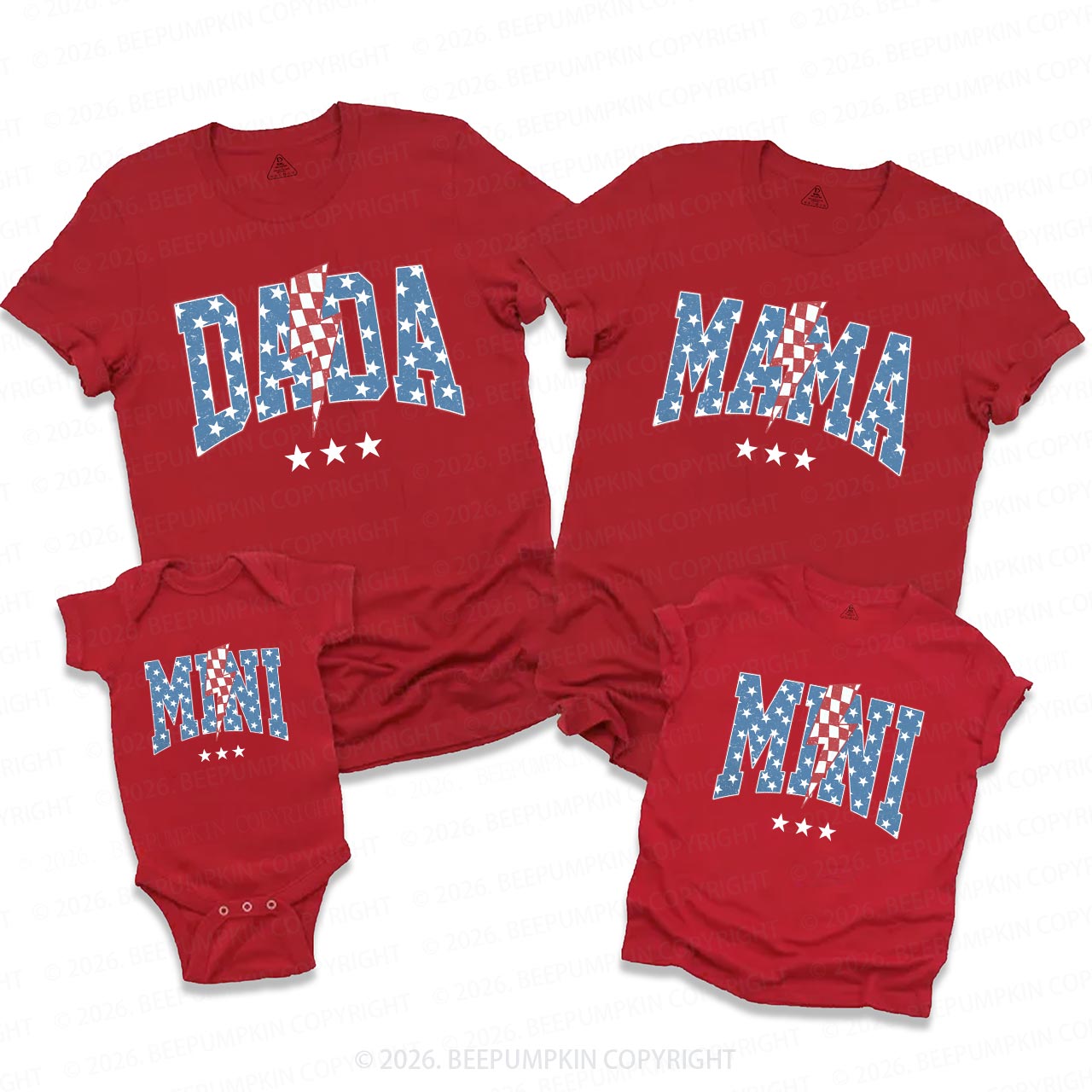 Mama Dada Mini 4th of July Family Matching Shirts