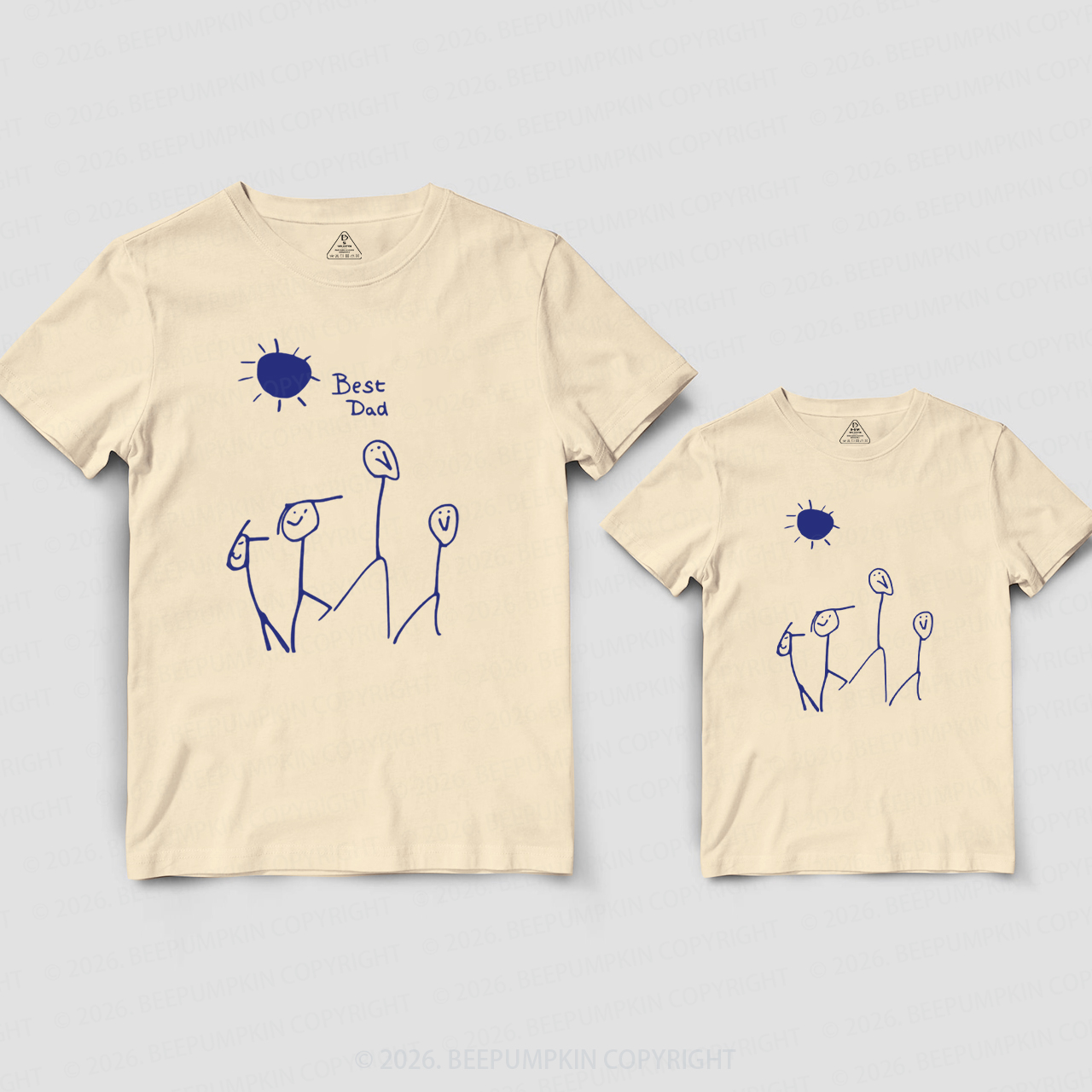 Personalized Kids Handwriting Drawing Dad&Me Matching Shirts