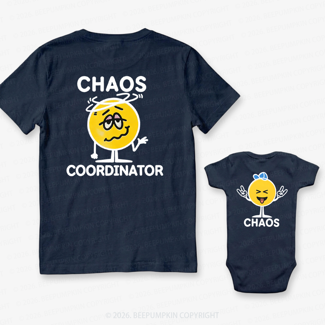 Chaos and Chaos Coordinator Dad&Me Matching Shirts-Back Design