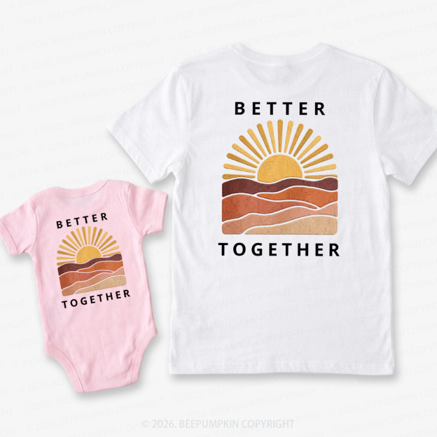 Better Together Sunset Dad&Me Matching Shirts-Back Design