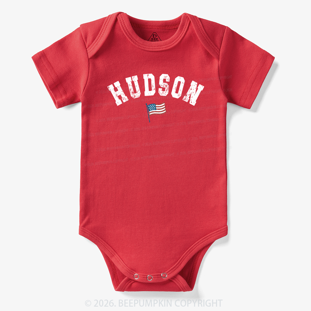 Personalized USA Flag with Name Bodysuit