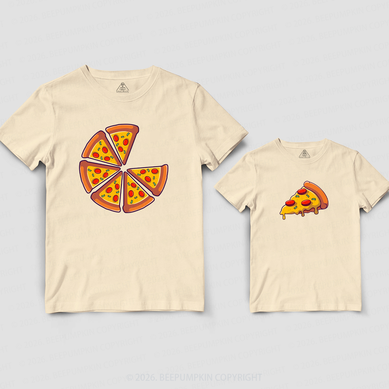 Whole Slice & Little Slice Pizza Dad&Me Matching Shirts