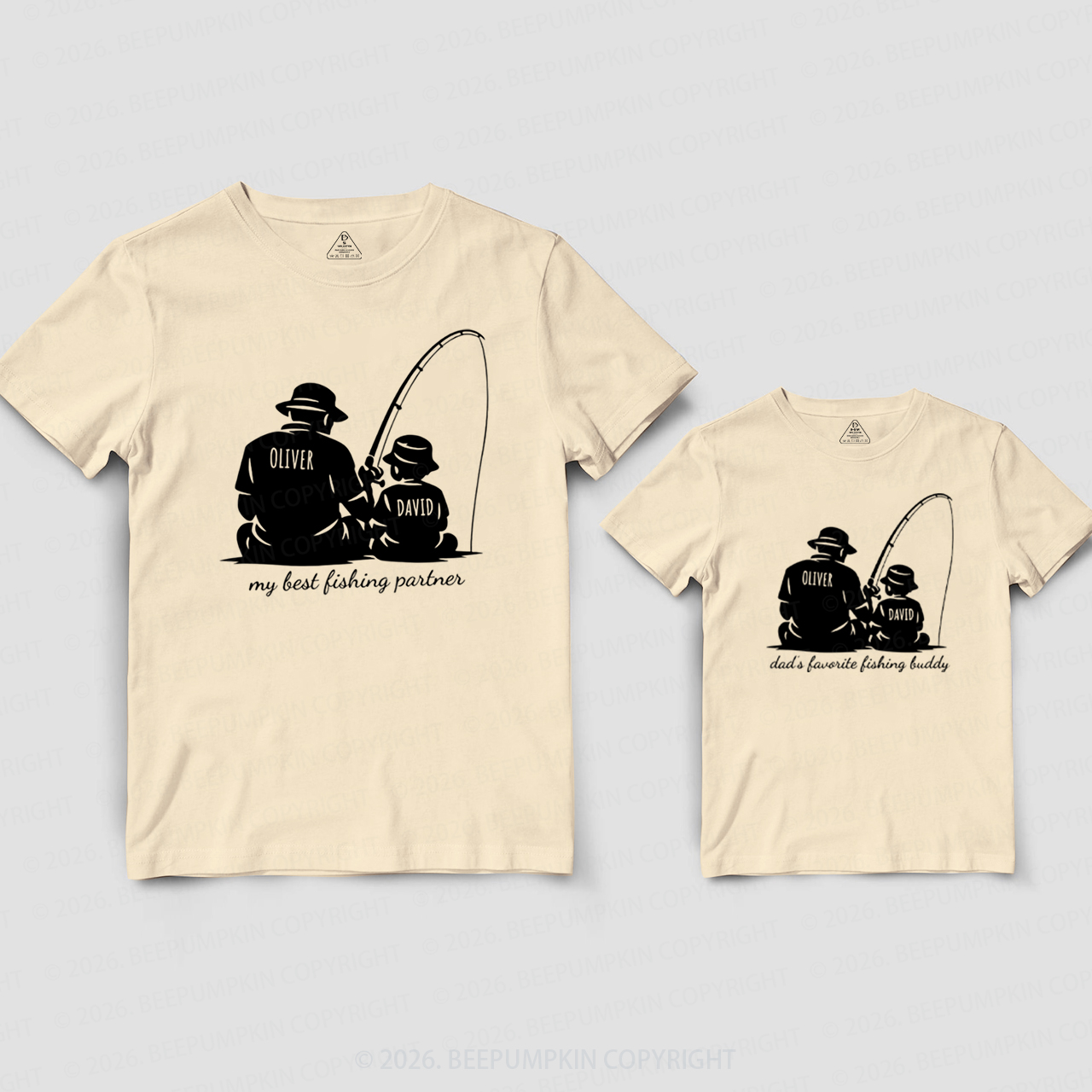Personalized Dad Fishing Buddy Dad&Me Matching Shirts