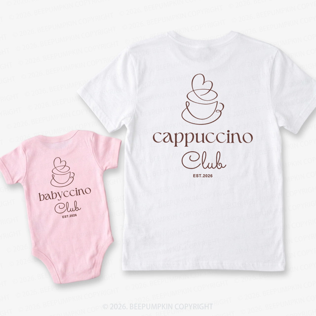 Cappuccino Club Babyccino Club Dad&Me Matching Shirts-Back Design