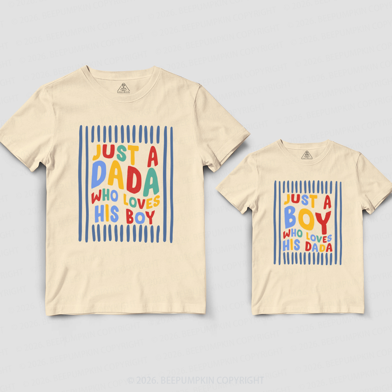Personalized Just a Dada Who Loves His Boy His Girl Dad&Me Matching Shirts