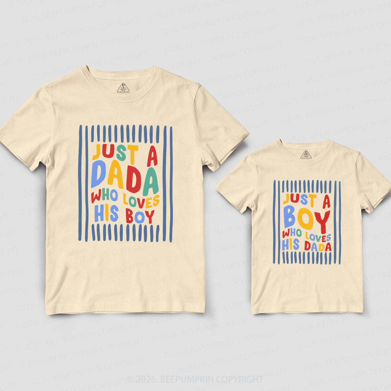 Personalized Just a Dada Who Loves His Boy His Girl Dad&Me Matching Shirts