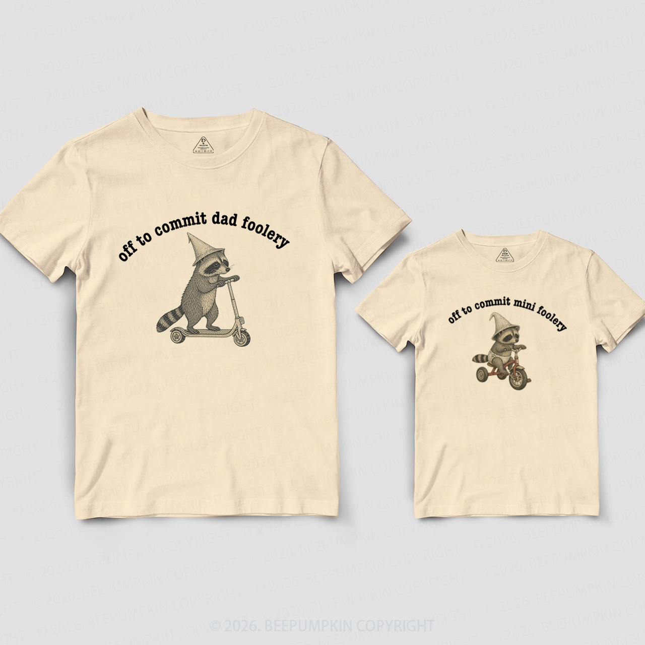 Off to Commit Dad Foolery Raccoon Dad&Me Matching Shirts