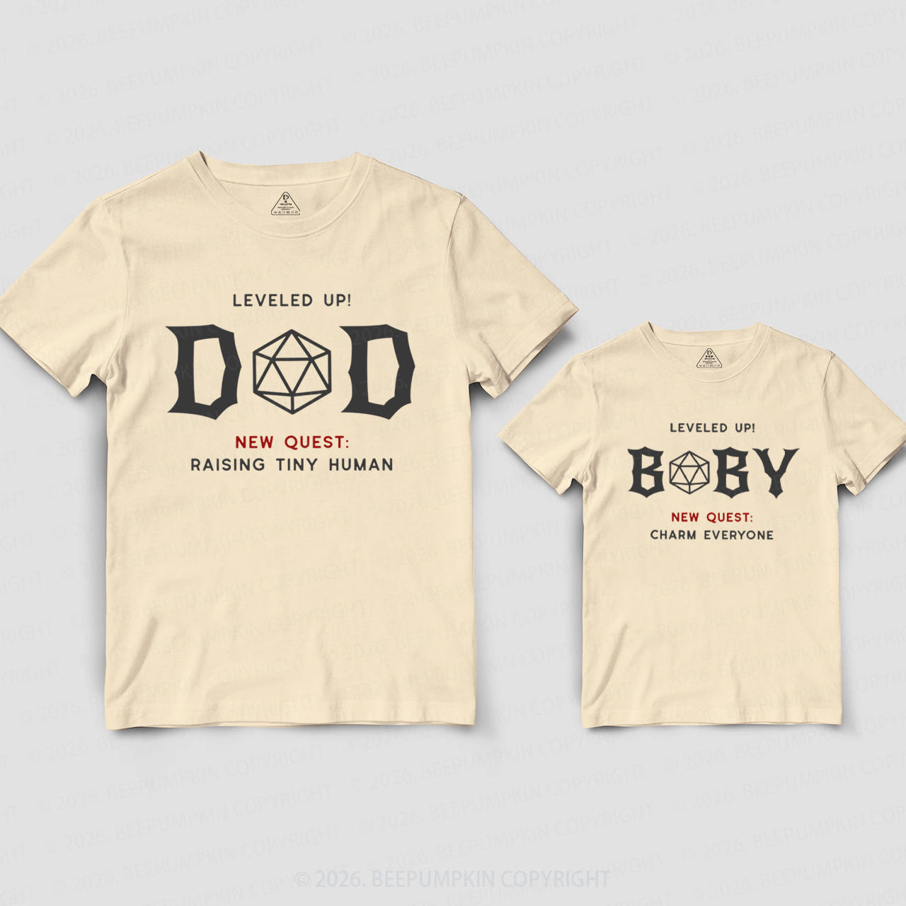 Leveled up Dad Baby Dad&Me Matching Shirts