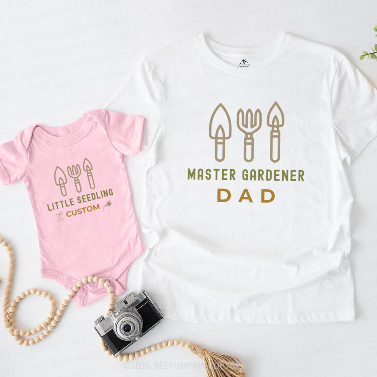 Personalized Master Gardener Little Seedling Dad&Me Matching Shirts