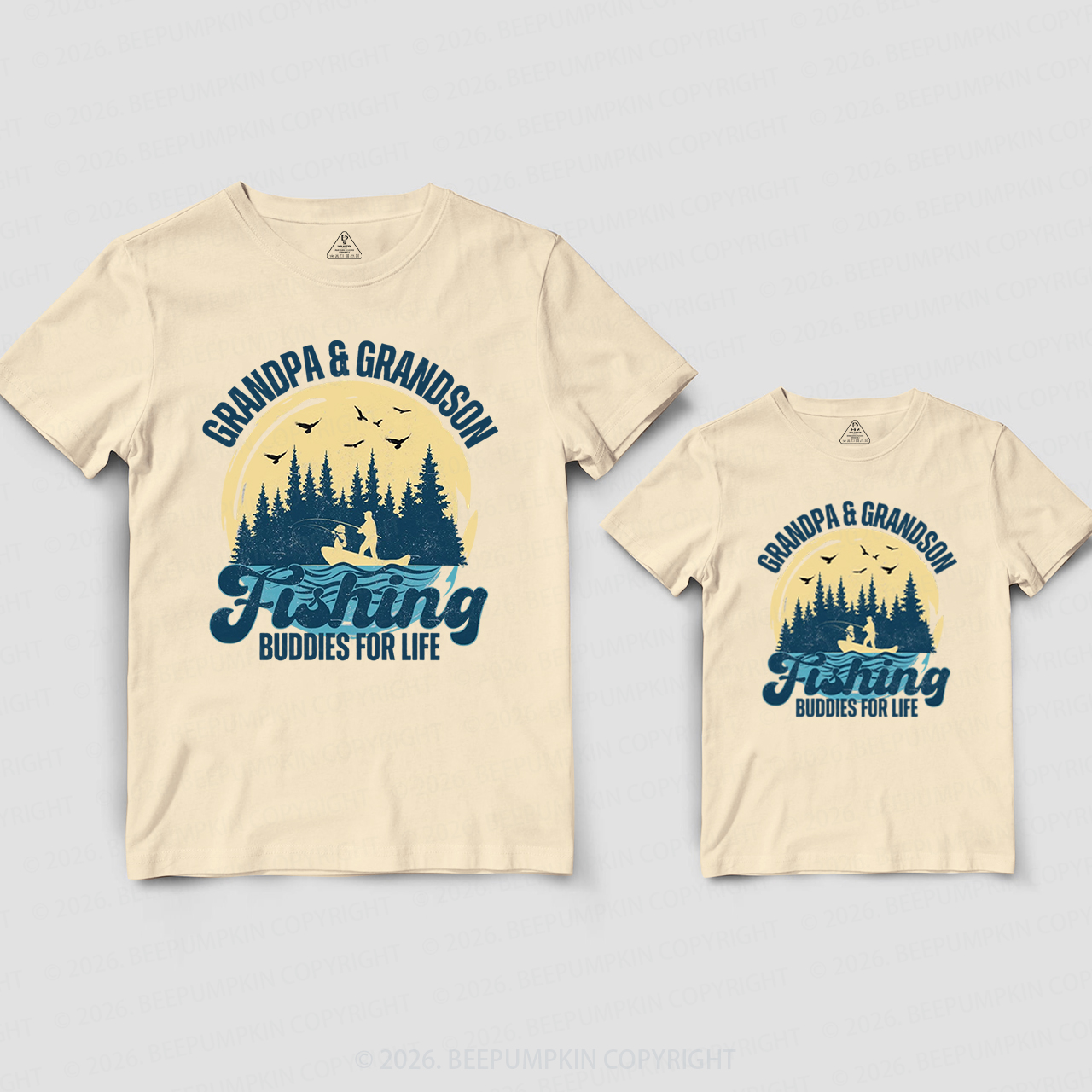 Personalized Fishing Buddies Grandpa&Me Matching Shirts