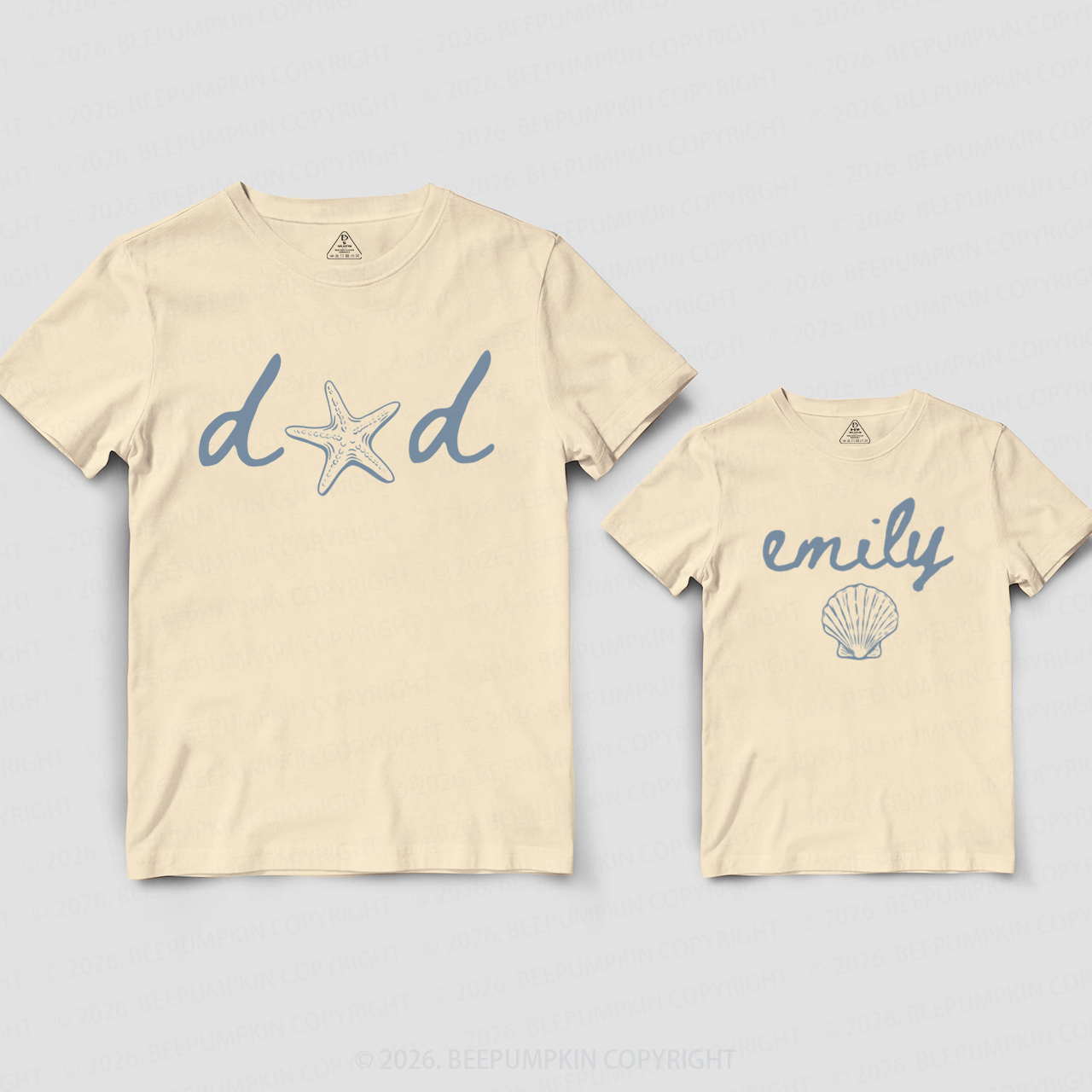 Personalized Seashell Starfish Dad&Me Matching Shirts