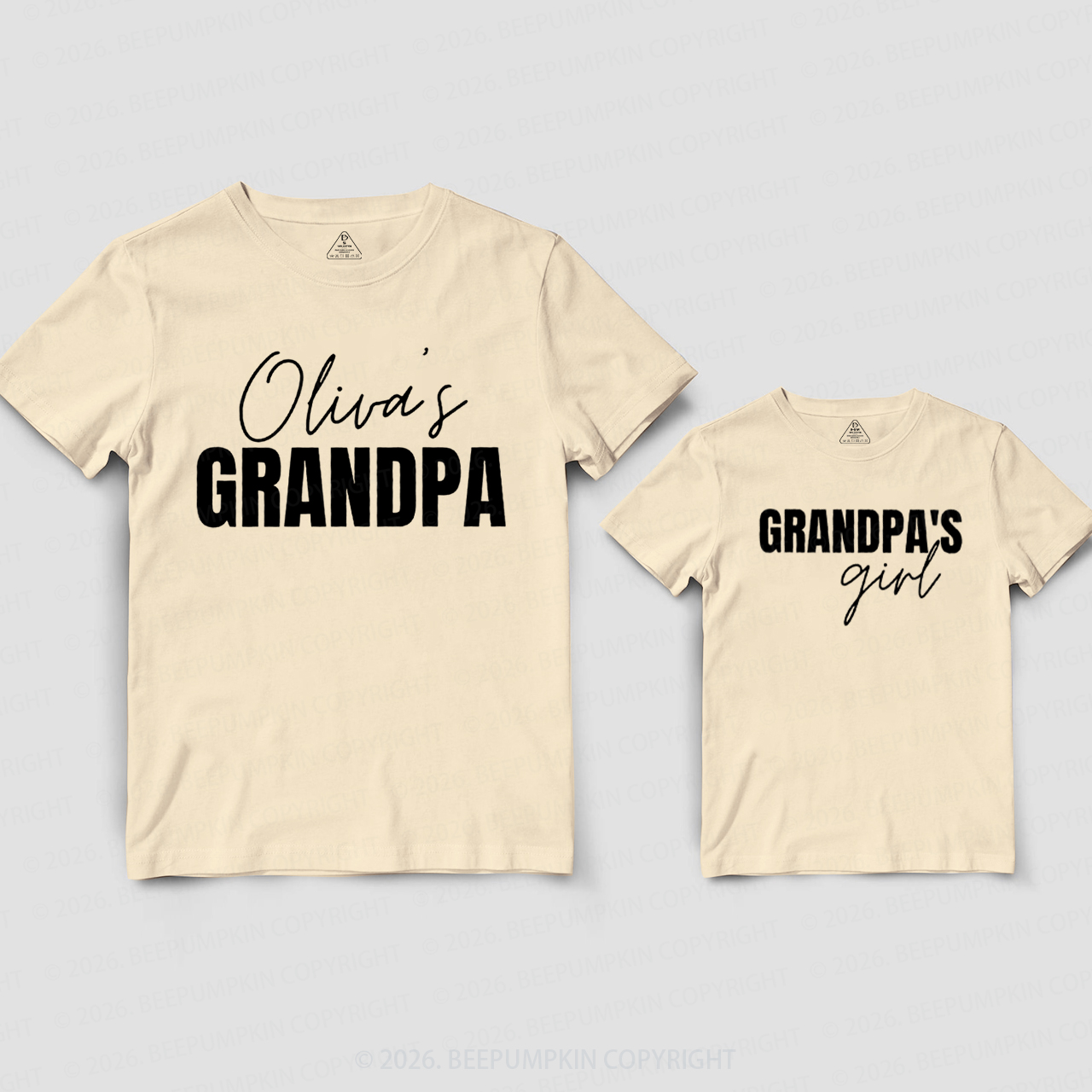 Personalized Grandpa's Girl Boy Grandpa&Me Matching Shirts