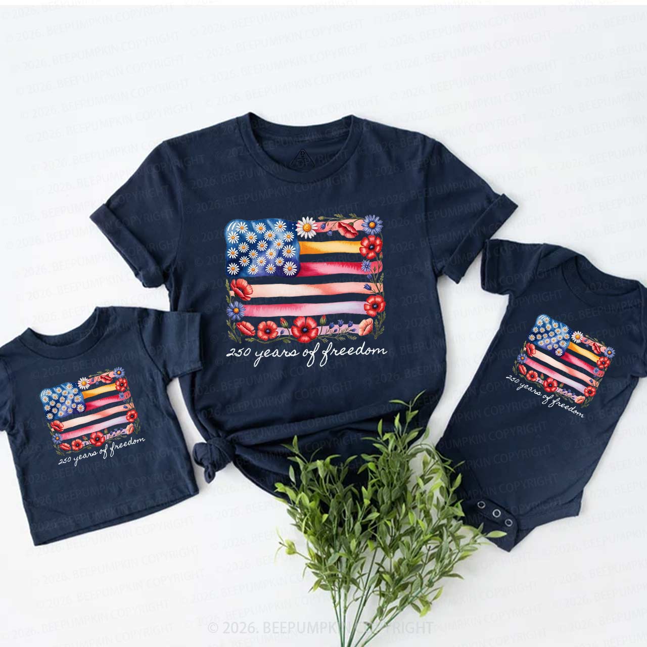 250 Years of Freedom Patriotic Mom&Me Matching T-Shirts