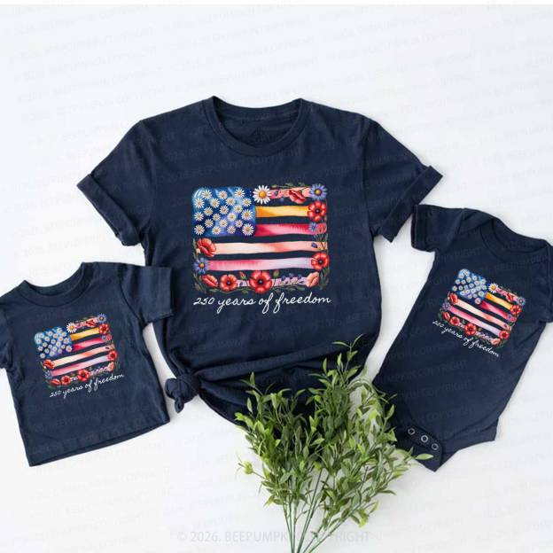 250 Years of Freedom Patriotic Mom&Me Matching T-Shirts