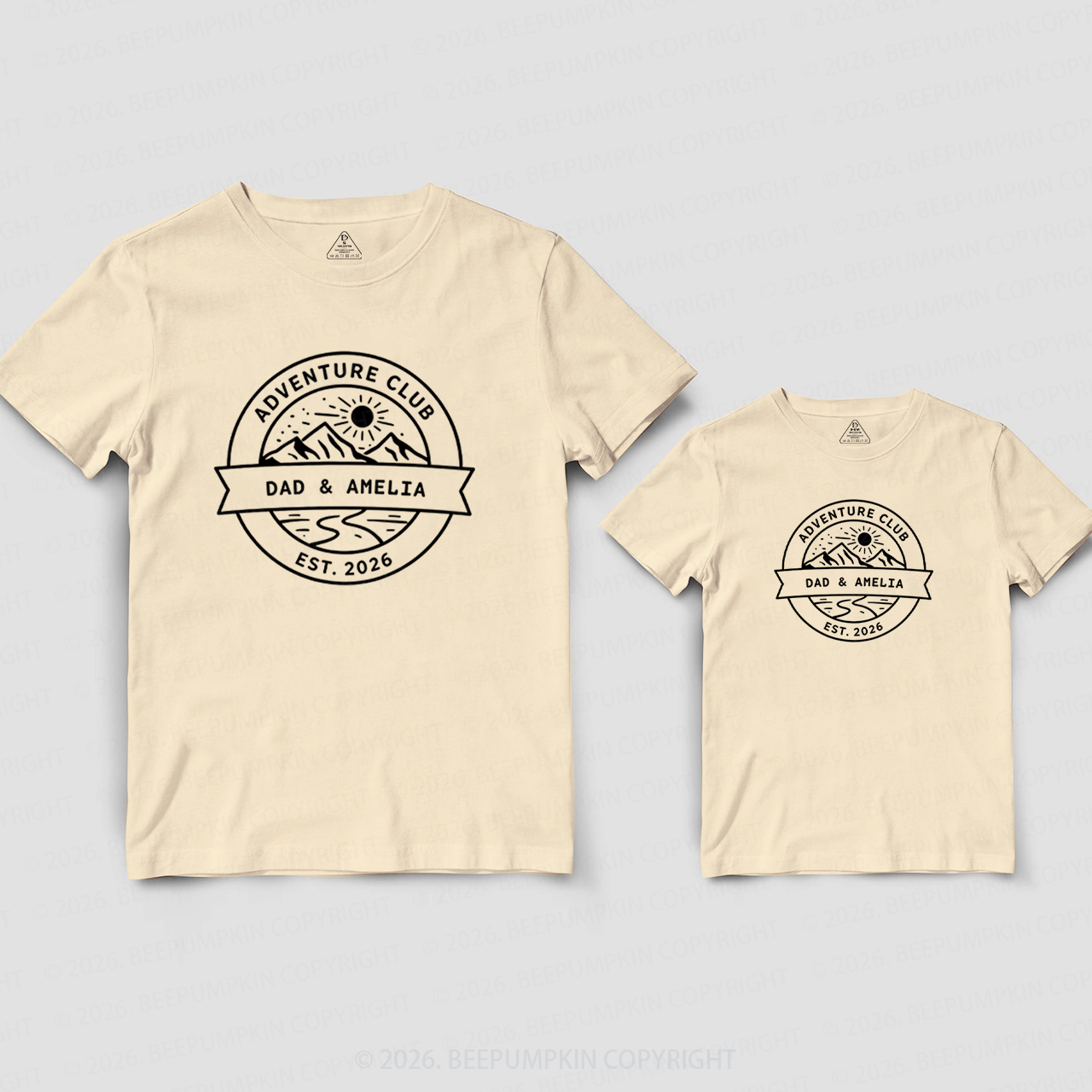 Personalized Name Adventure Club Dad&Me Matching Shirts