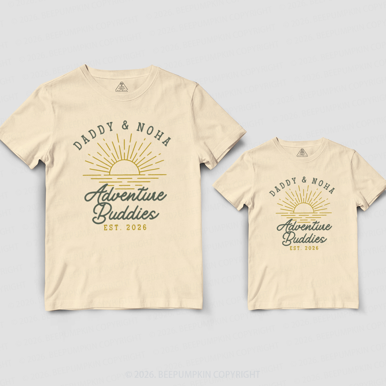Personalized Adventure Buddies Fathers Day Dad&Me Matching Shirts