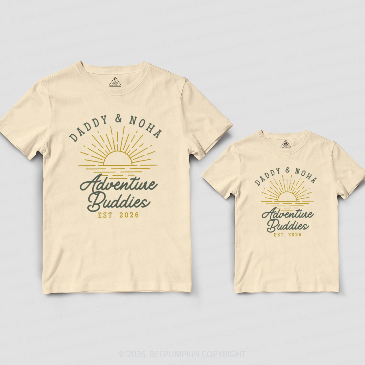 Personalized Adventure Buddies Fathers Day Dad&Me Matching Shirts