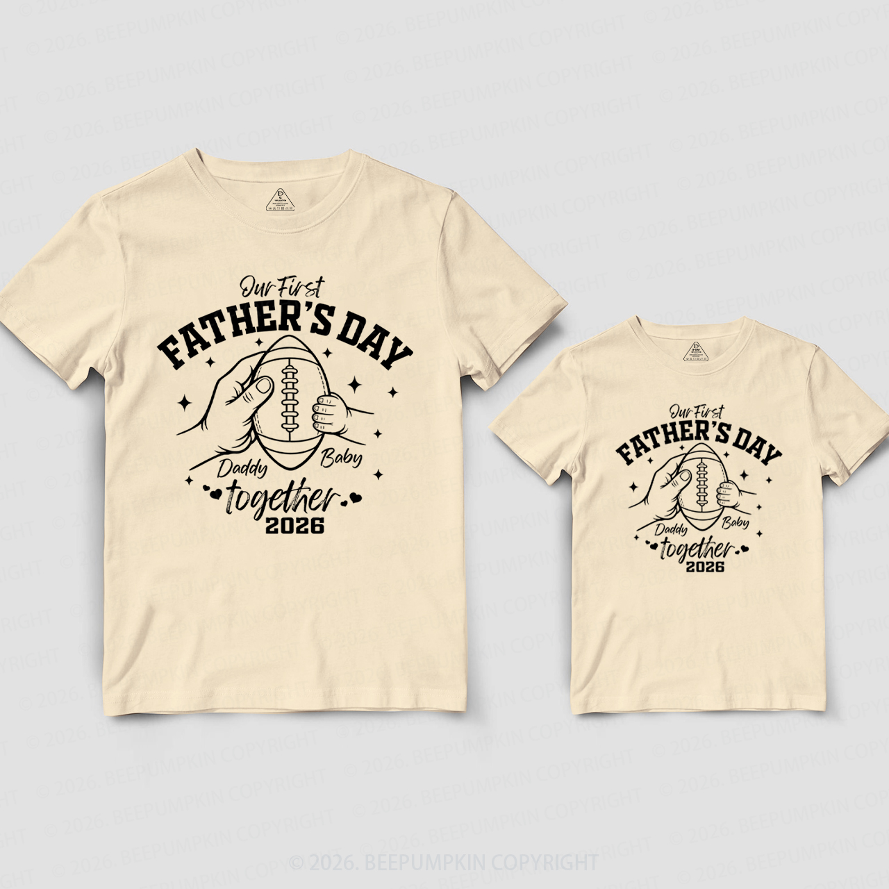 Personalized First Fathers Day Together Dad&Me Matching Shirts