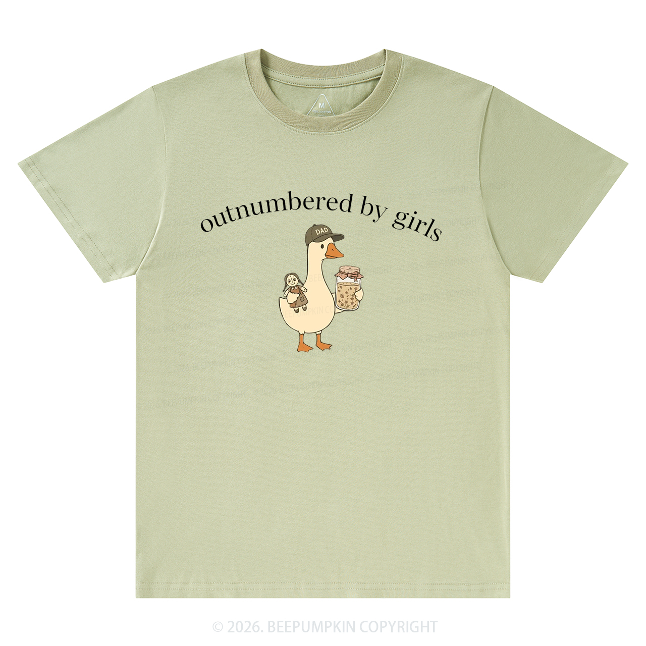 Outnumbered By Girls Dad Goose T-Shirts