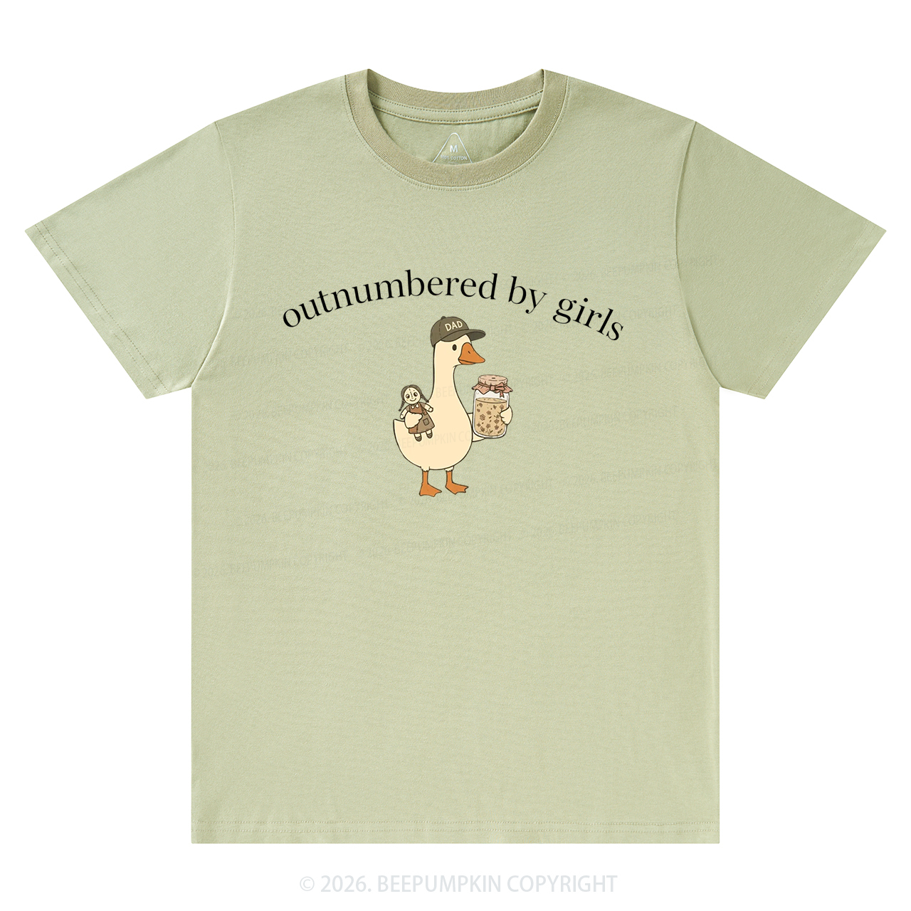 Outnumbered By Girls Dad Goose T-Shirts