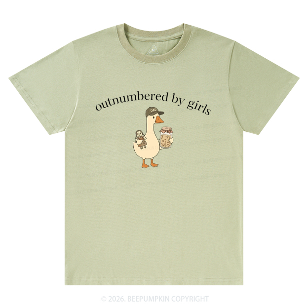 Outnumbered By Girls Dad Goose T-Shirts