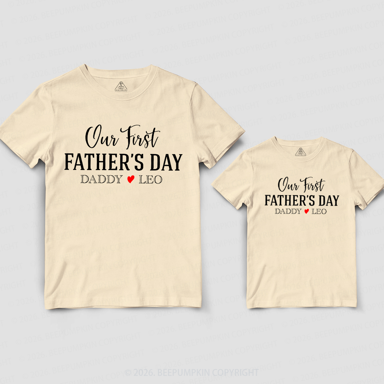 Personalized First Father's Day Love Dad&Me Matching Shirts