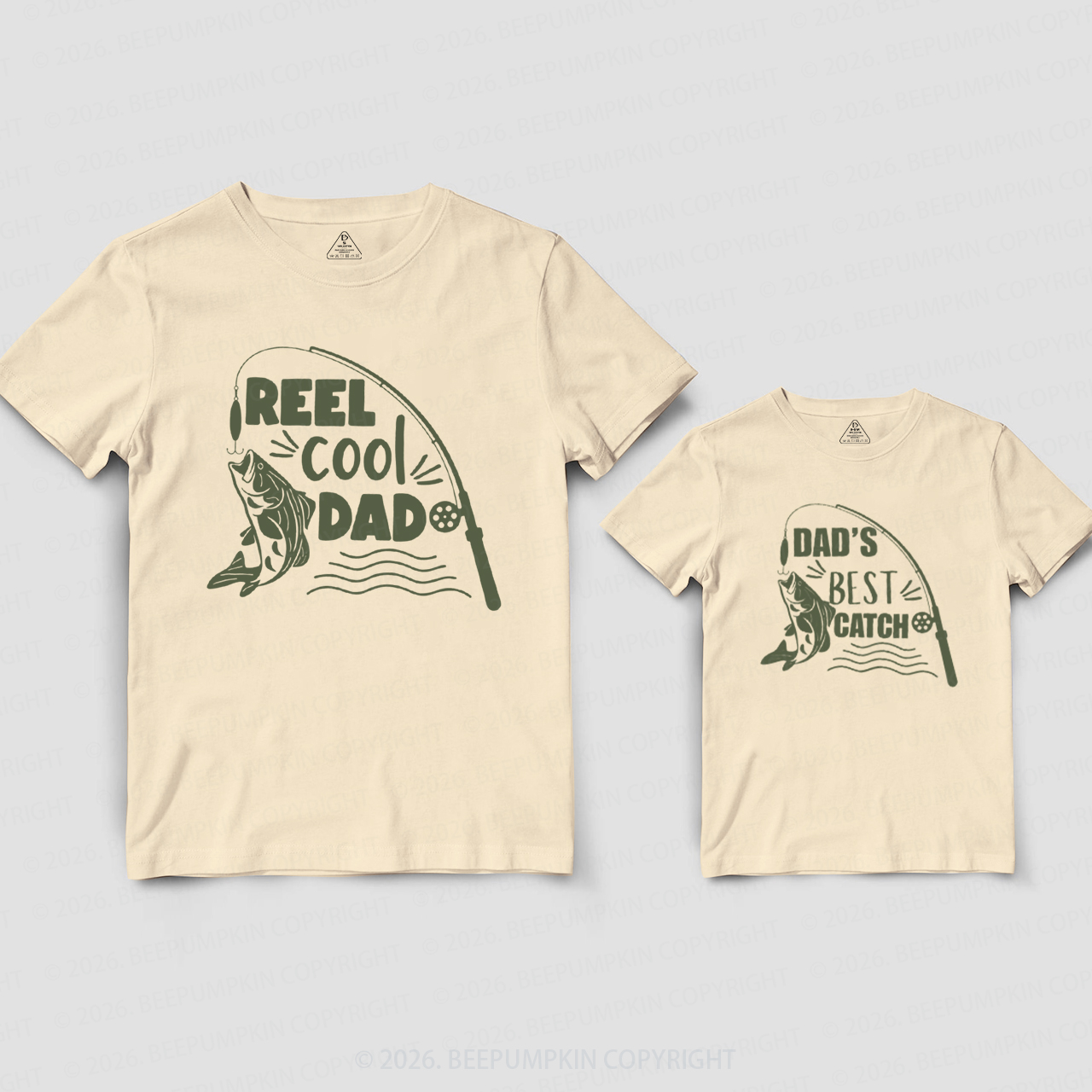 Reel Cool Dad Dad's Best Catch Fishing Dad&Me Matching Shirts
