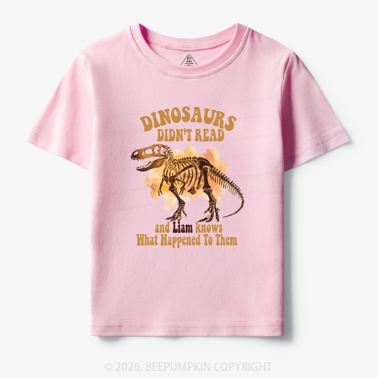 Personalized Dinosaur Skeleton Didn't Read Toddler&Kid's Tees