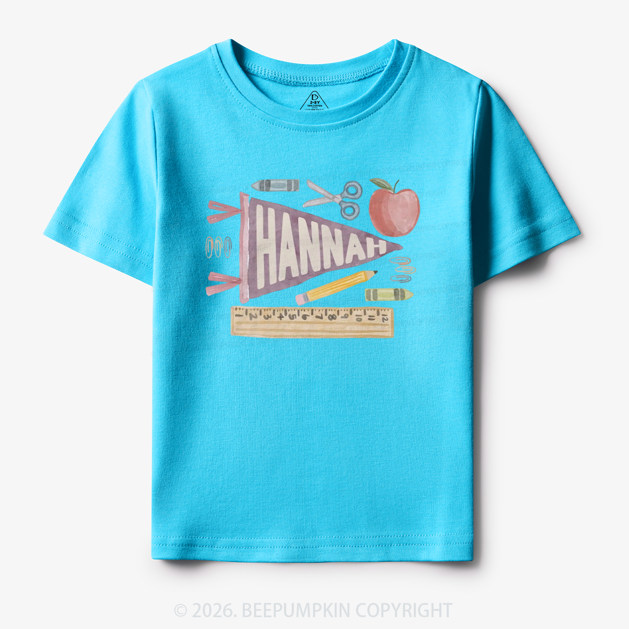 Personalized Name Pennant Back to School Toddler&Kid's Tees