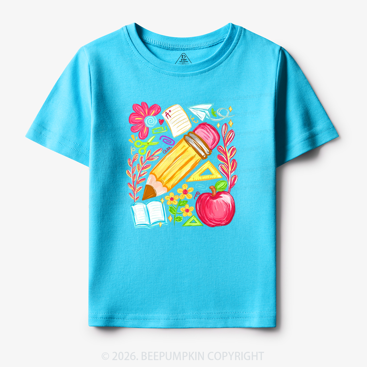 Boho Floral Pencil Coquette Back To School Toddler&Kid's Tees