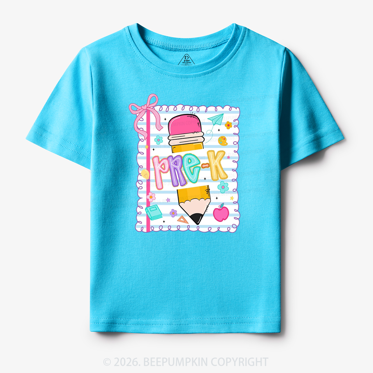 Back To School Pencil Coquette Bow Grades Toddler&Kid's Tees