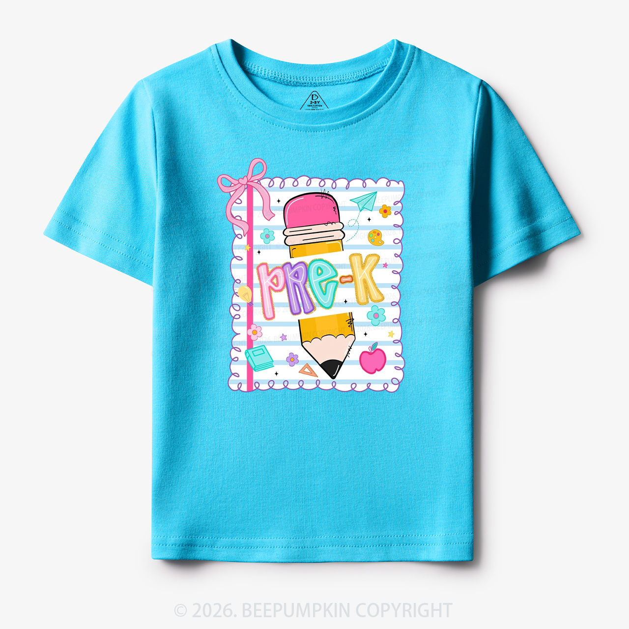 Back To School Pencil Coquette Bow Grades Toddler&Kid's Tees