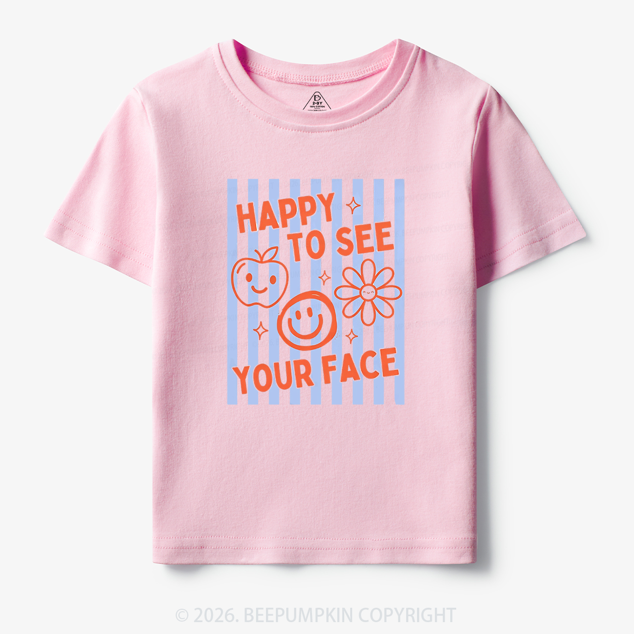 Happy To See Your Face Retro Stripe Toddler&Kid's Tees
