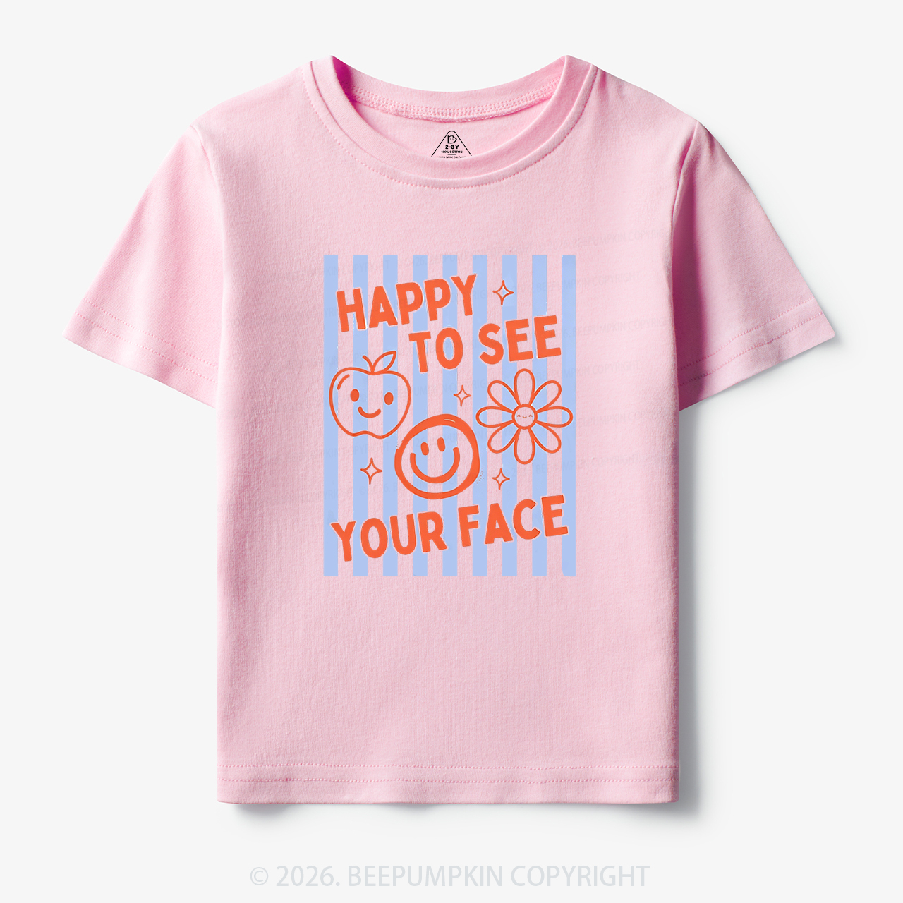 Happy To See Your Face Retro Stripe Toddler&Kid's Tees