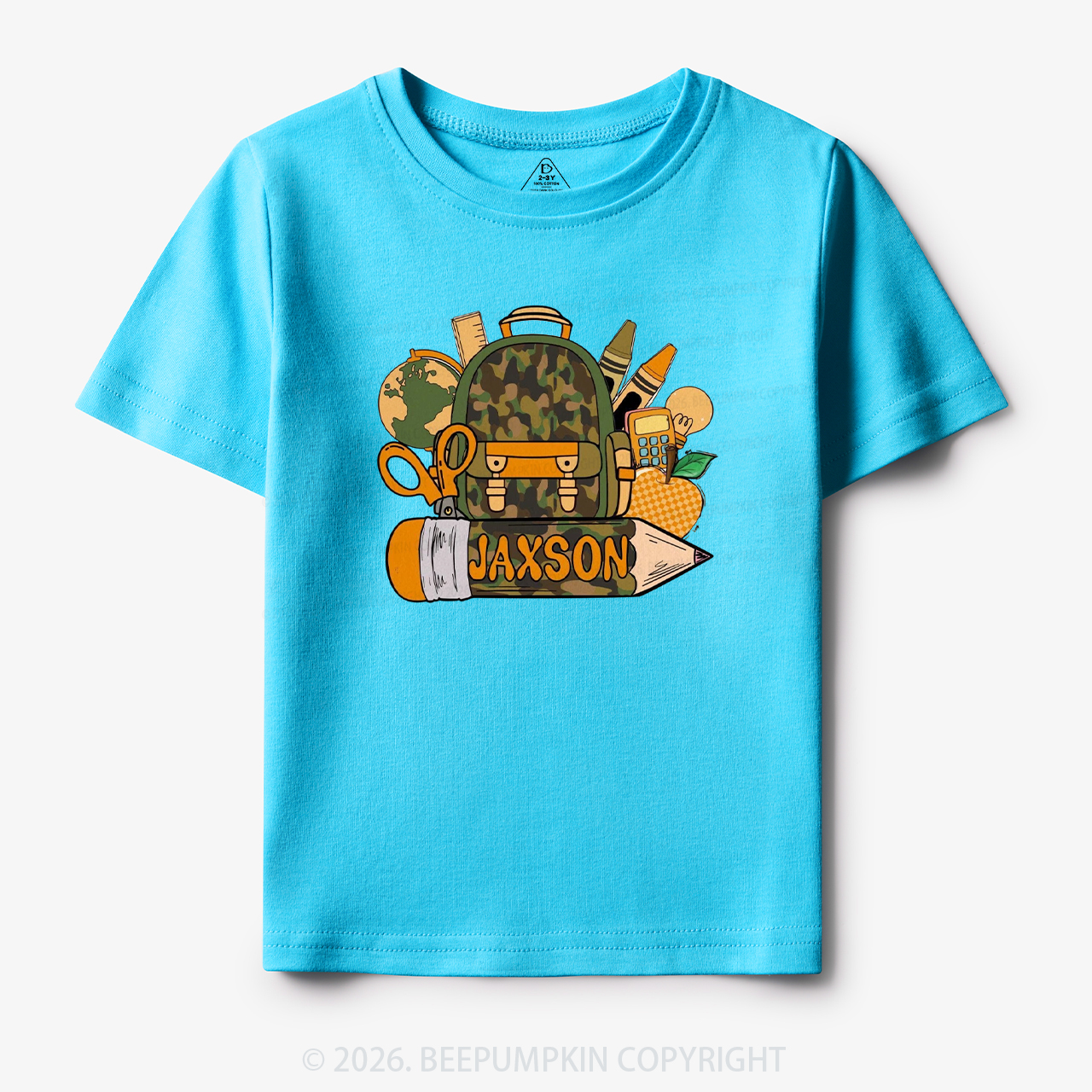 Personalized Camo Backpack Pencil Name Toddler&Kid's Tees
